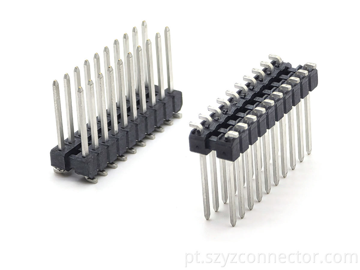 Fileira dupla SMT LCP H4.2mm 2*10P do conector do encabeçamento do Pin do passo de 3.5mm 3.5mm Pitch Pin Header Connector Dual Row SMT LCP H4.2mm 2*10P